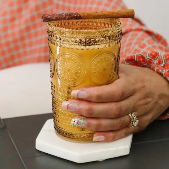 Kate Aspen&reg; 13oz. Beaded Floral Amber Drinking Glasses, 6ct. {6}