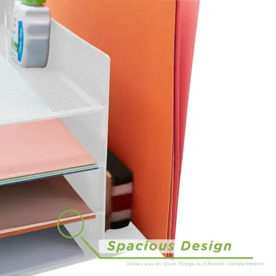 Mind Reader 6-Compartment Desk Organizer White {6}
