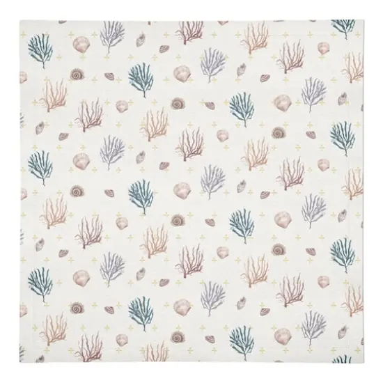Multi Shell Coral Plus Cotton Twill Napkin Multi/Yellow/White {1}