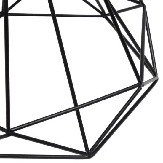 Lalia Home 23.5" Geometric Wired Table Lamp with Fabric Shade Black Matte {8}