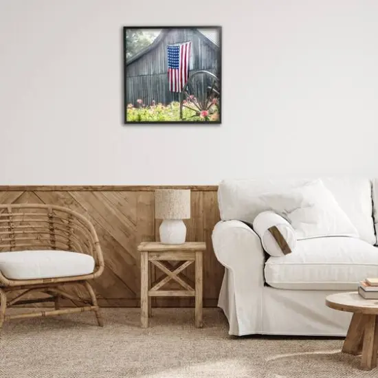 Stupell Industries Americana Barn Floral Farmland Framed Giclee Art Black {3}