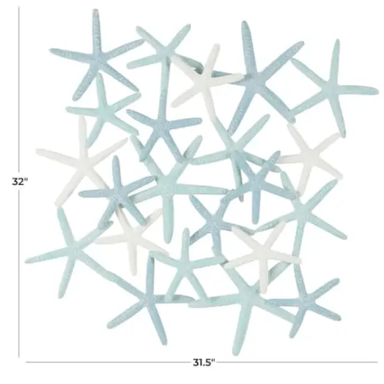 Light Blue Metal Overlapping Starfish Wall D&eacute;cor {4}