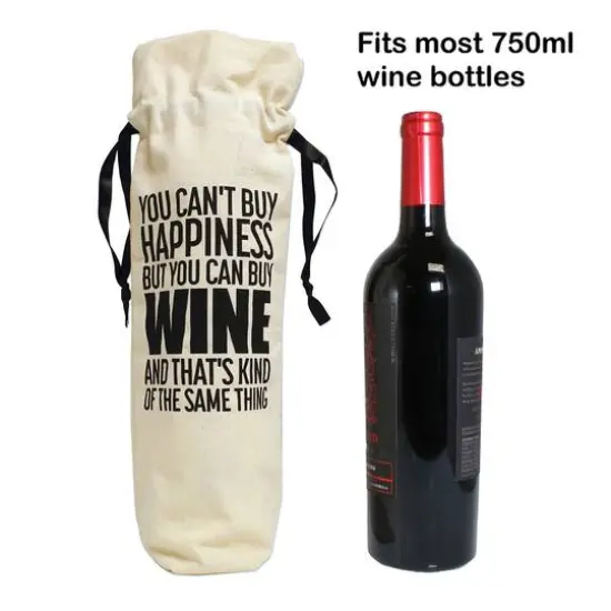 Personality Case&trade; Happiness Canvas Wine Bag {6}
