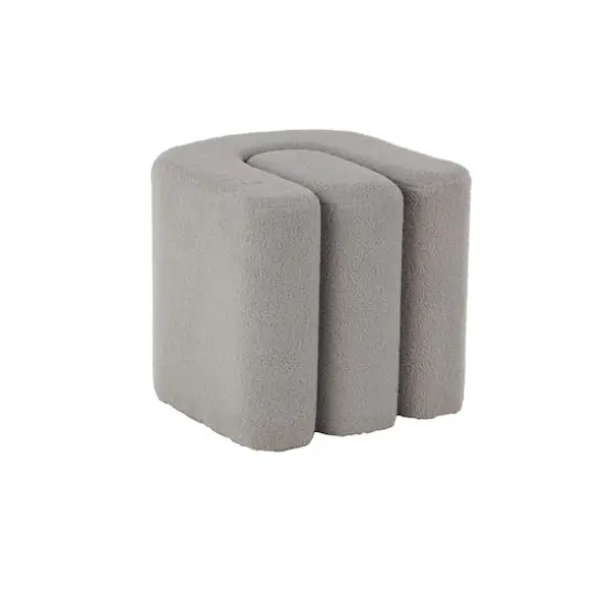 18" W-Shaped Room Ottoman Gray {4}