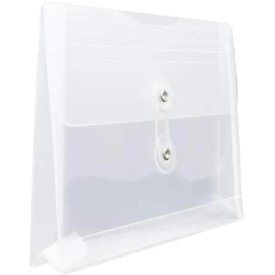 JAM Paper 5.25" x 7.5" Booklet Plastic Envelopes with Button and String Closure, 24ct. Clear {5}