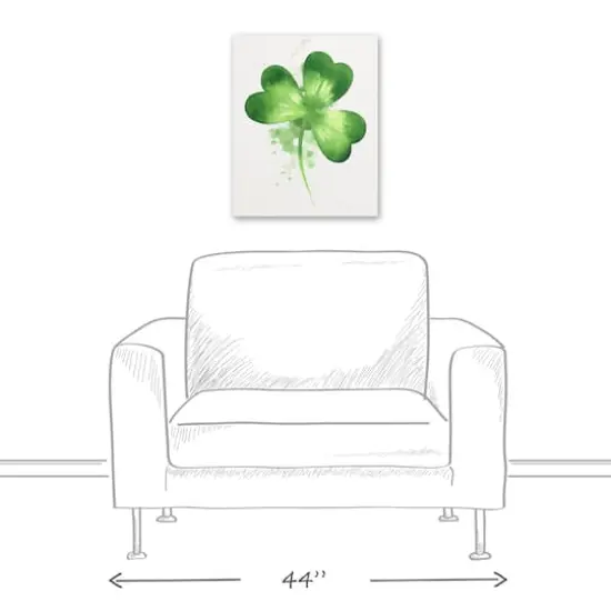 Watercolor Clover 16" x 20" Canvas Wall Art {6}