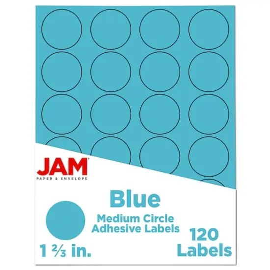 JAM Paper Circle Label Stickers Blue {1}