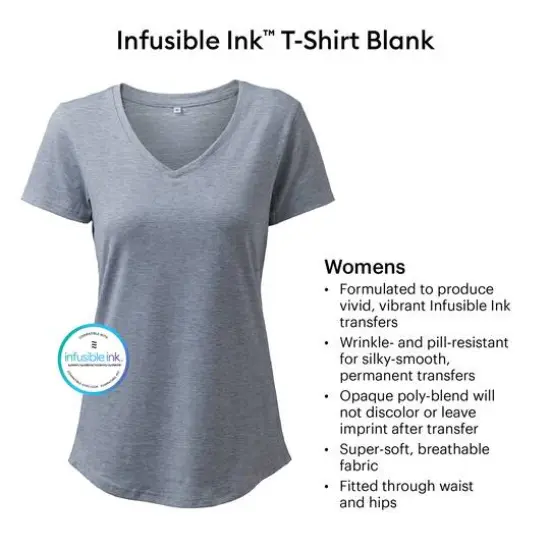 Cricut&reg; Gray Women's Fitted V-Neck T-Shirt Blank {5}
