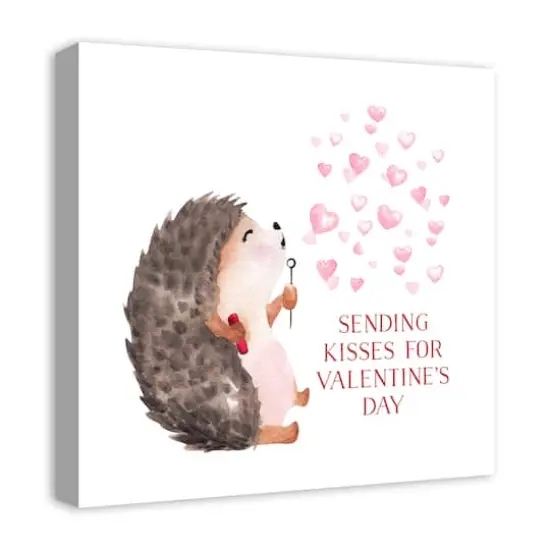 Hedgehog Heart Bubbles Canvas Wall Art {4}