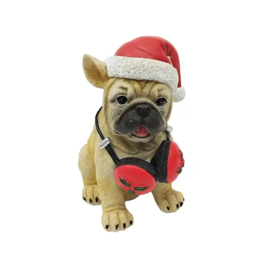 5.5" Bulldog in Santa Hat Tabletop Décor by Ashland® {1}