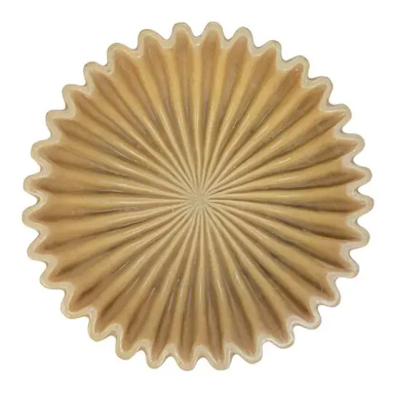 Hello Honey&reg; 8" Beige Decorative Pleated Bowl {10}