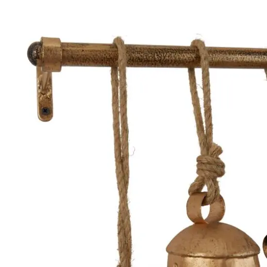 48" Metal Bohemian Decorative Cow Bells Bronze {5}