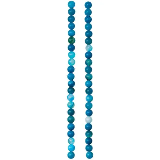 Blue Striped Agate Round Beads, 6mm by Bead Landing&trade; {4}