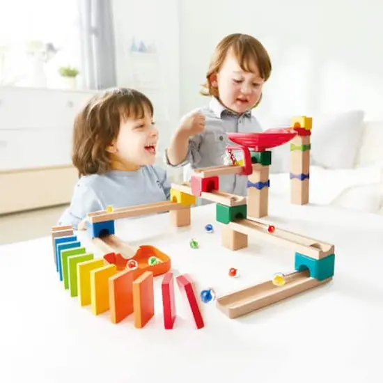 Hape Marble Run Crazy Rollers Racetrack DIY Wood Building Racetrack {3}