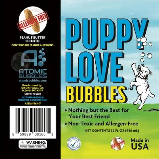Puppy Love Bubbles&trade; Peanut Butter Scented Bubbles for Dogs Refill Bottle, 32oz. {5}