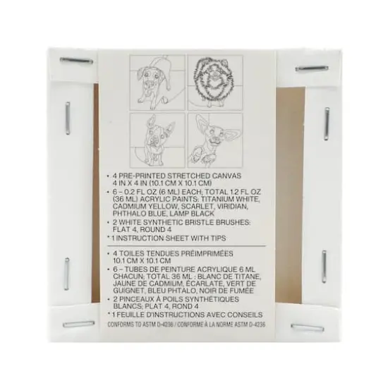 4" x 4" Dogs Canvas Painting Kit by Craft Smart&reg; {9}