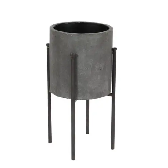 Modern Metal Planter Set Dark Gray {3}