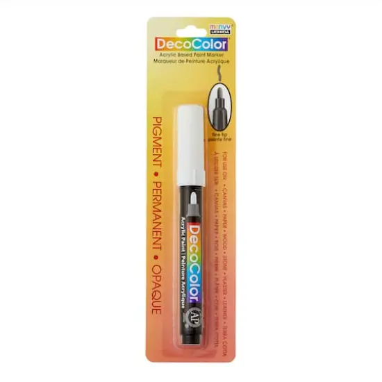 DecoColor&reg; Fine Tip Acrylic Paint Marker White {5}