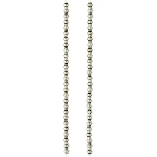 Silver Plated Smooth Rondelle Beads, 4mm by Bead Landing&trade; {4}