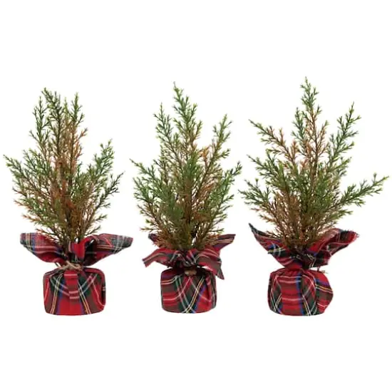 10" Unlit Cedar Artificial Christmas Tree Set {1}