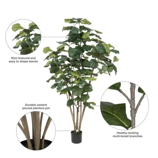 6ft. Potted Artificial Green Fiddle Tree {9}