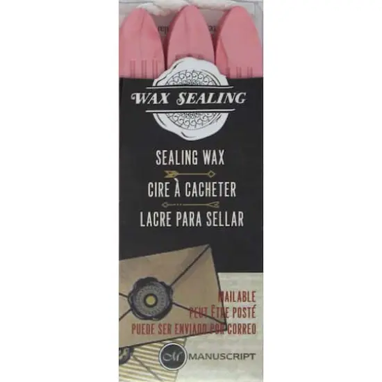 Manuscript Wax Sealing Wax Sticks with Wicks, 3ct. Pink {1}