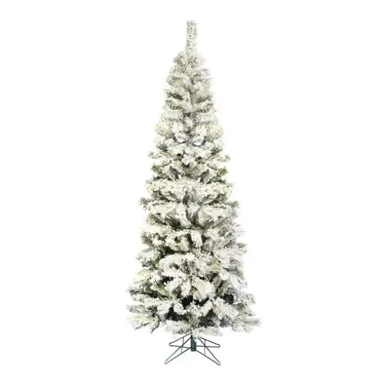6.5ft. Unlit Flocked Pacific Pine Artificial Christmas Tree {1}