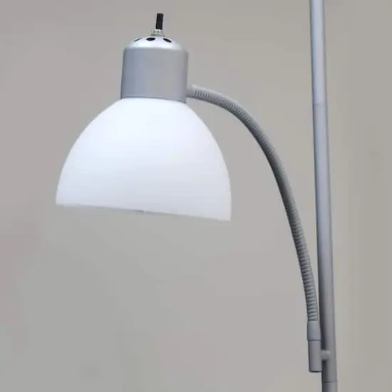 Simple Designs 71.5" Floor Lamp with Reading Light Silver {8}