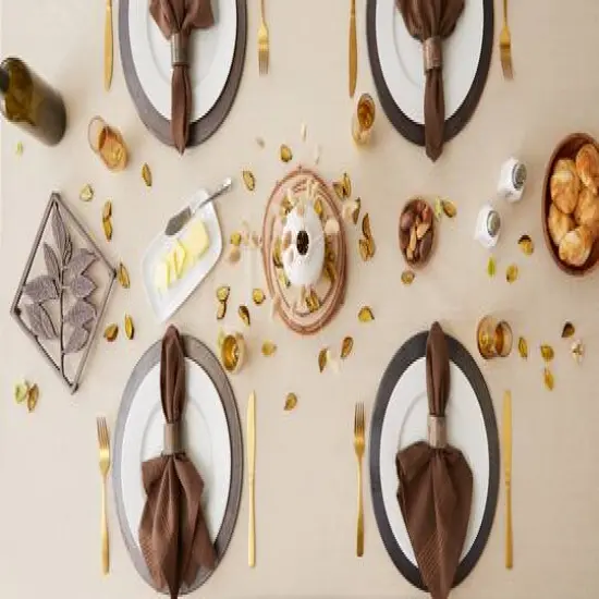 DII&reg; Red French Stripe Tablecloth 70 Round {5}