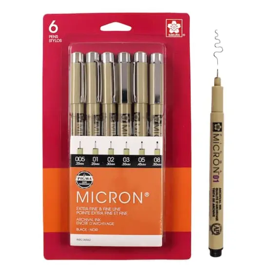 Pigma&reg; Micron&reg; Fine Line Black 6 Piece Pen Set {1}