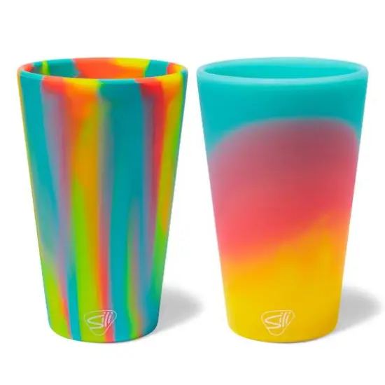 Silipint&reg; 16oz. Sugar Rush & Aurora Silicone Pint Glasses, 2ct. {1}