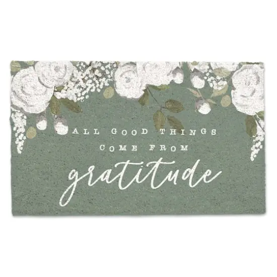 Good Things Come With Gratitude 30" x 18" Door Mat {1}