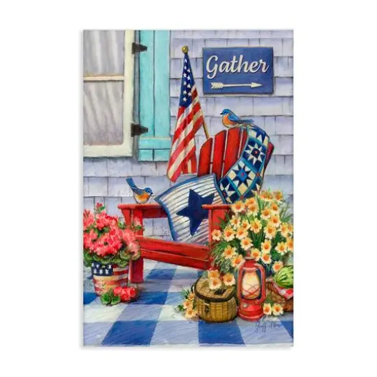 Stupell Industries Patriotic Porch View Canvas Wall Art {1}