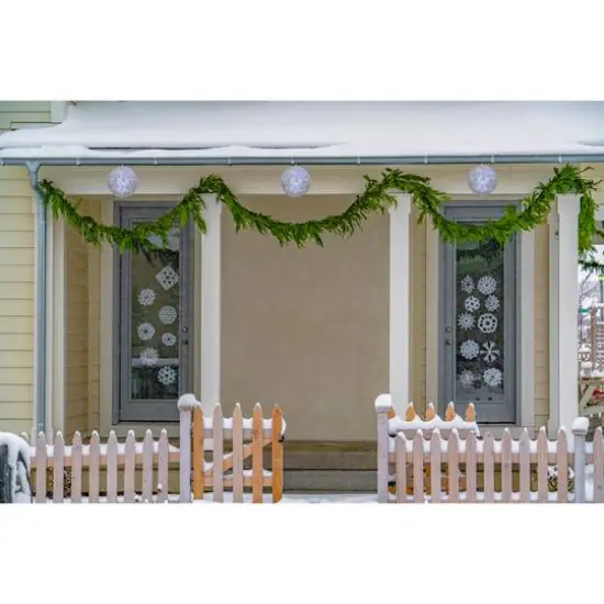 6" MultiColor LED Hanging Crystal Sphere Outdoor Decoration {3}