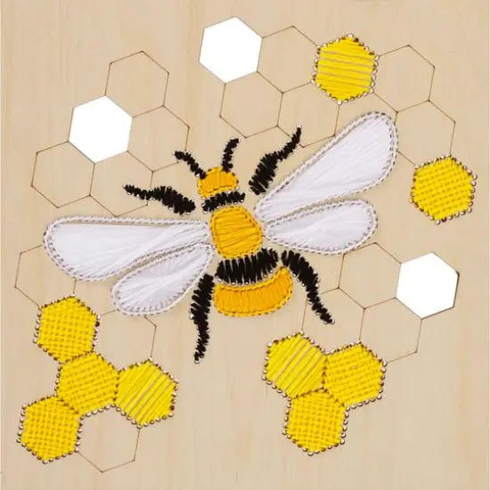 Leisure Arts&reg; Intermediate Bee Wood Stitchery Shadow Box Kit {5}