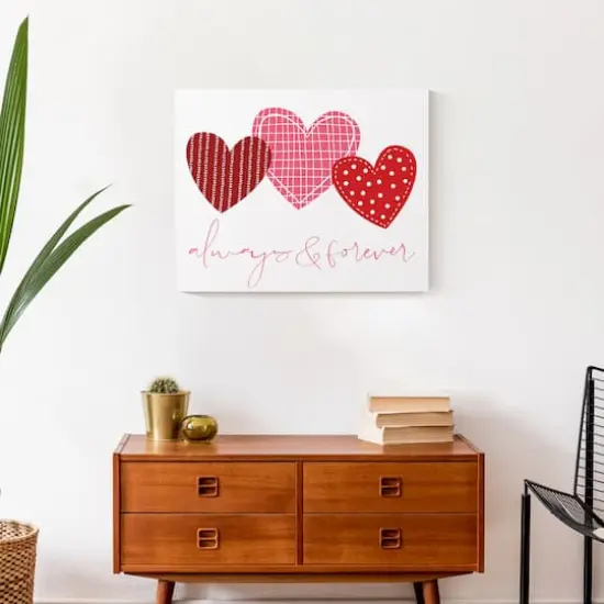Pattern Hearts Canvas Wall Art {5}