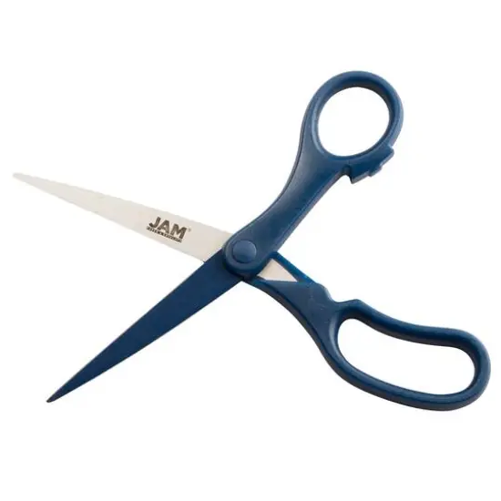 JAM Paper 8" Ergonomic Multi-Purpose Precision Scissors Navy Blue {4}