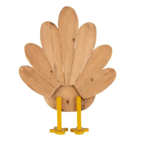 Glitzhome&reg; 2ft. Thanksgiving Wooden Turkey Standing D&eacute;cor {6}