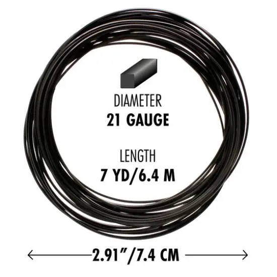 The Beadsmith&reg; Wire Elements&trade; 21 Gauge Tarnish Resistant Medium Temper Square Wire, 7yd. Black {7}