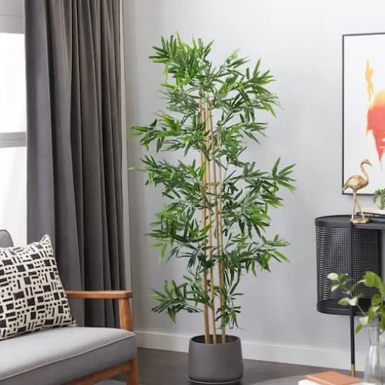 Artificial Bamboo Plants Indoor, 77", Green {9}