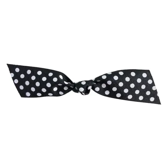 JAM Paper 7/8" Grosgrain Dots Twist Tie Flair Bows, 100ct. Black/White {1}