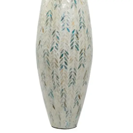 34" White Bamboo Coastal Vase {4}