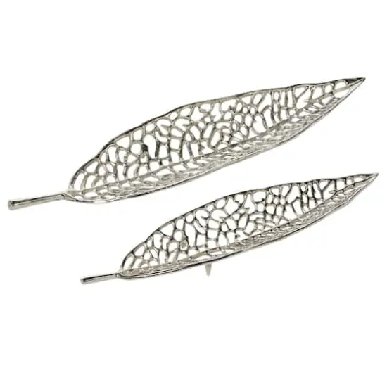 Silver Leaf Aluminum Glam Tray Set {1}