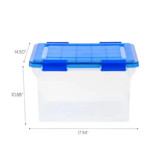 IRIS 32qt. Stackable Plastic Legal File Storage Box for Letter {10}