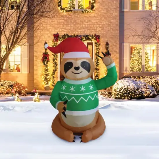 4ft. Inflatable Ugly Sweater Sloth {5}