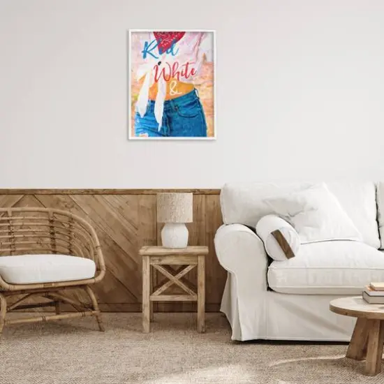 Stupell Industries Red White & Blue Patriotic American Celebration Framed Giclee Art {3}