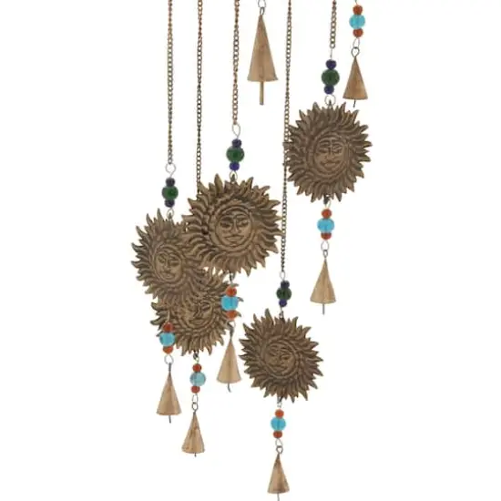 36" Brass Metal Sun in Splendor Eclectic Windchime {3}