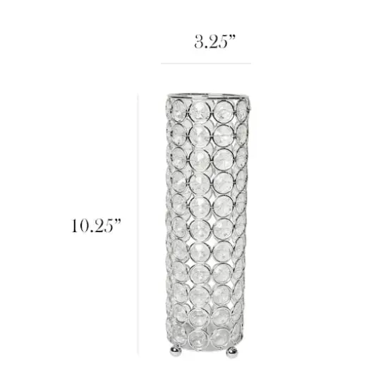 Elegant Designs&trade; 10" Chrome Crystal Decorative Candle Holder {3}