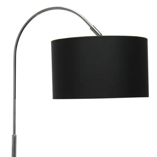Simple Designs 65" Arched Brushed Nickel Floor Lamp Black {10}