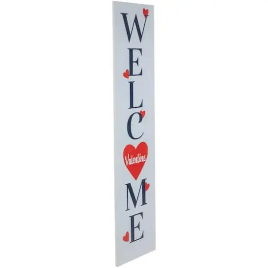 38" Valentine's Day Welcome Wooden Porch Board Sign {4}